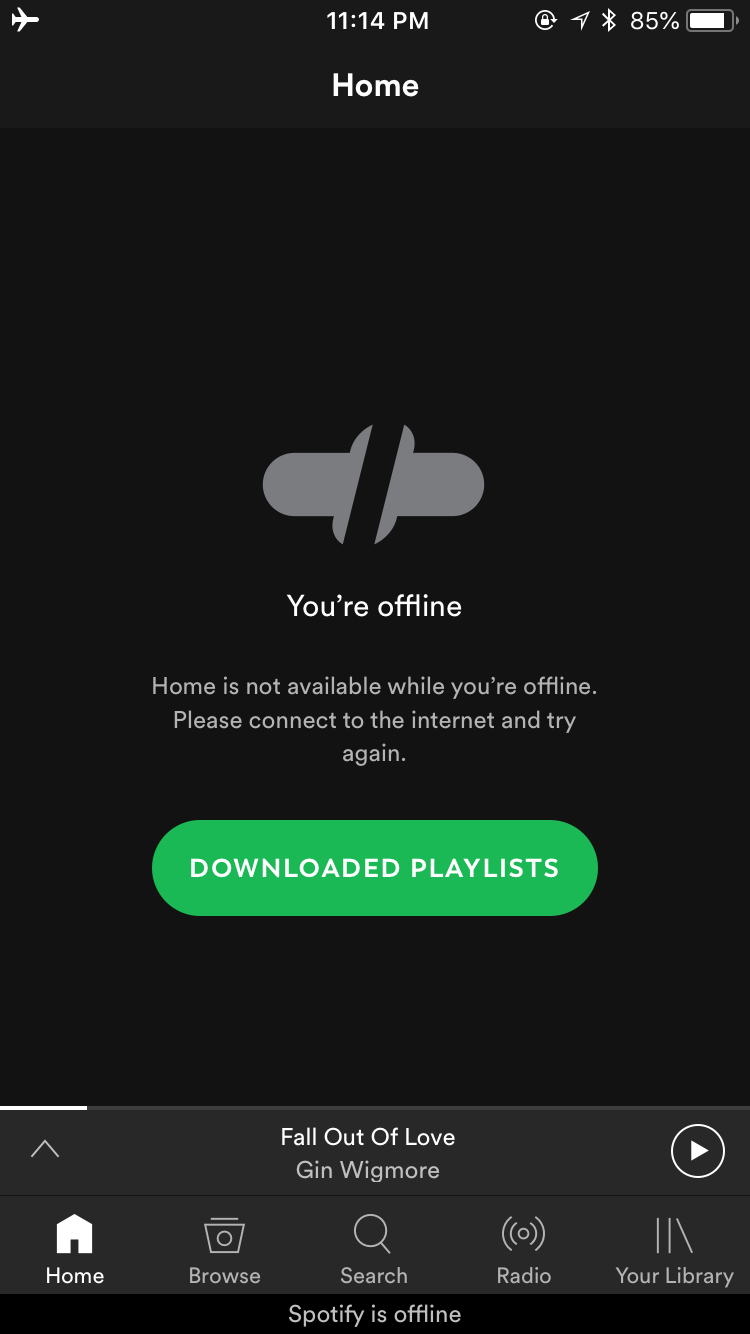 turn on offline mode spotify